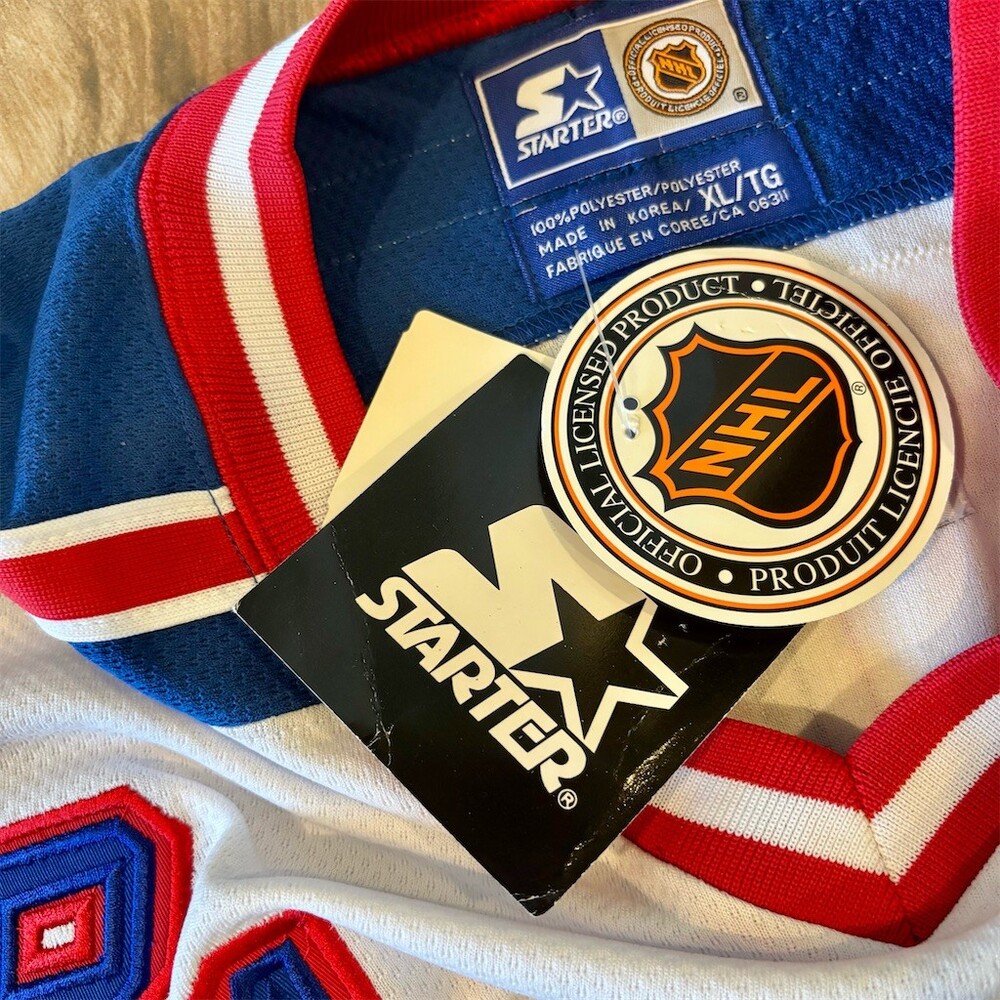Starter New York Rangers Wayne Gretzky #99 Semi ProHockey Jersey White Men's XL - Picture 11 of 11